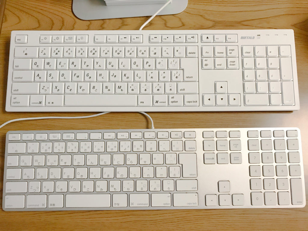 バッファロー BSKBM01WHとmagic keyboardの比較
